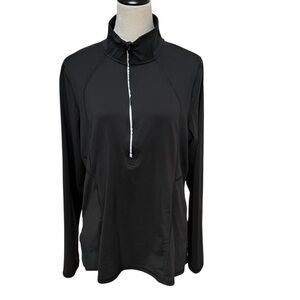 Champion Women’s XL Black 1/2 zip pullover workout top shirt long sleeve jacket